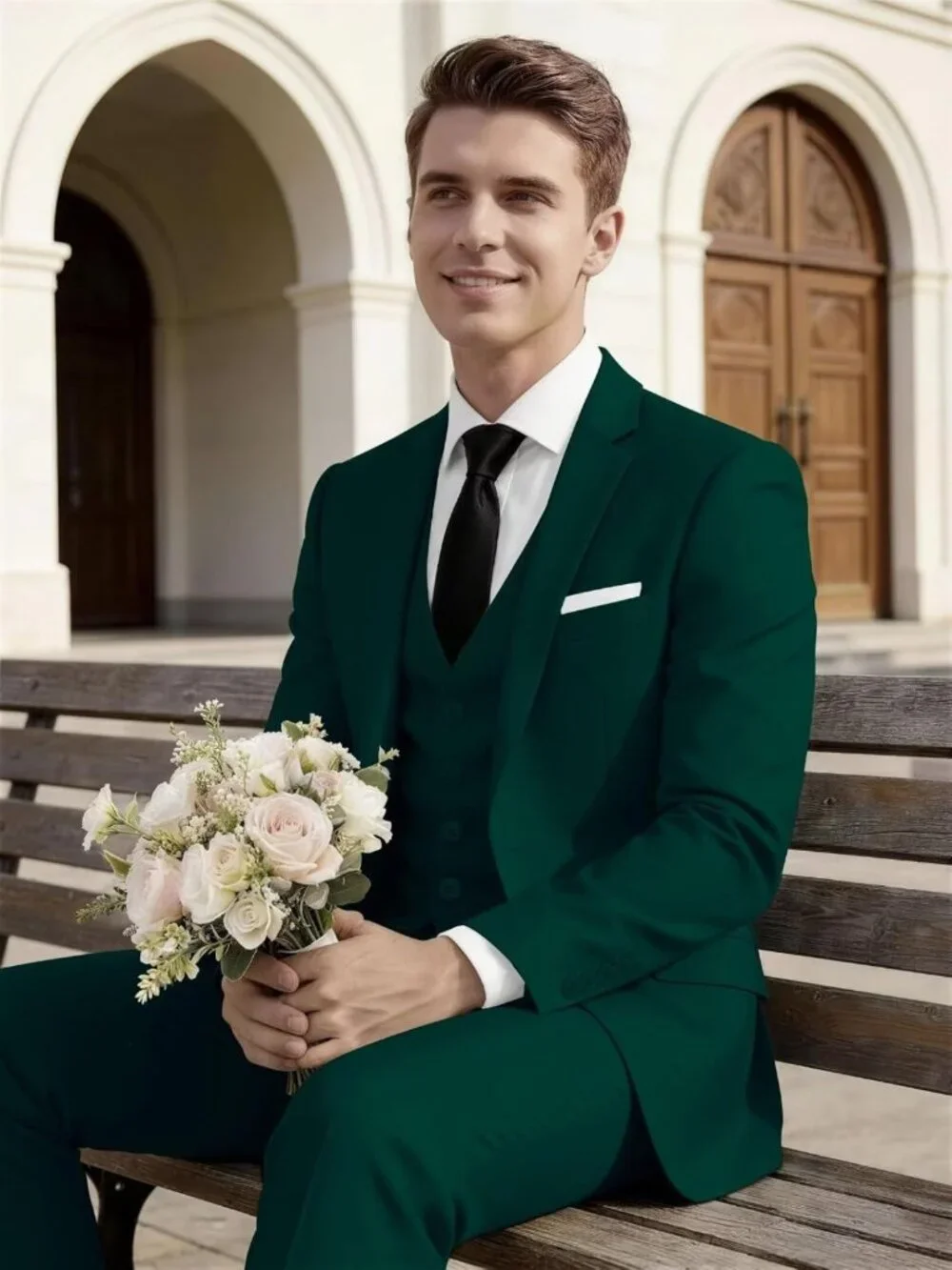 Slim Fit 3 Piece Suit Set for Men - Wedding, Prom, Summer Blazer, Vest & Pants